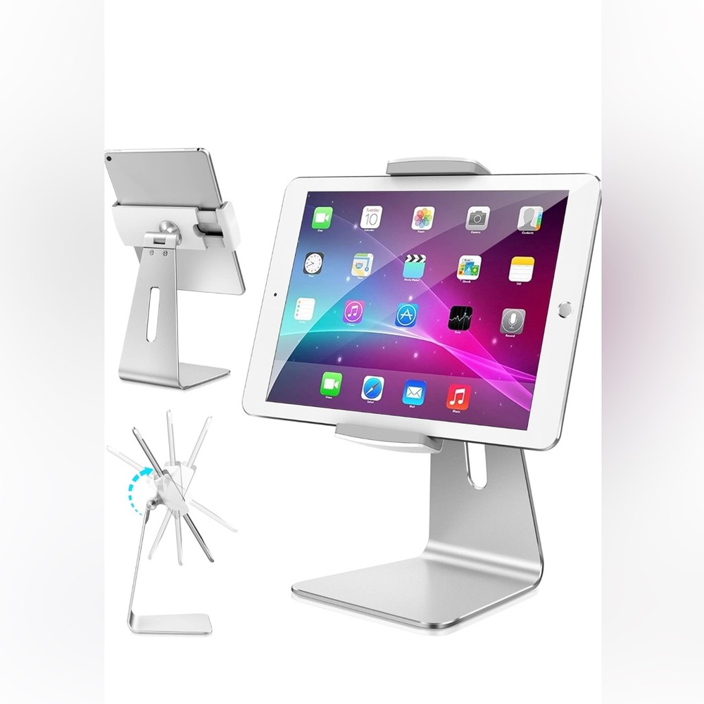 AboveTEK Elegant Tablet Stand, Aluminum iPad Stand Holder, Desktop Kiosk POS Sta